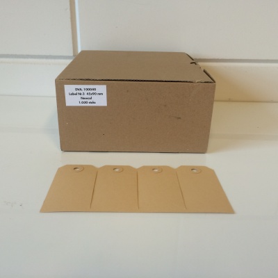 Manilla labels 45x90 mm nr. 3 1000 stuks