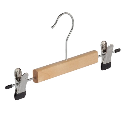 De Kledinghanger Gigant - 10 X Rok / Broekhanger  Kind  Metaal Verchroomd Met Anti Slip Knijpers 20 Cm