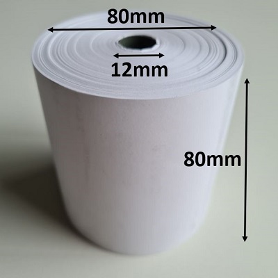 Thermorollen 80mm x 80m x 12mm - 50 Stück, Kassenrollen aus Thermopapier, Bonrollen Thermo 80mm